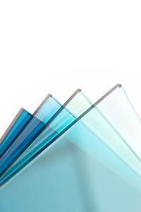 High angle view of glass against white background