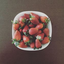 Close-up of strawberries in bowl