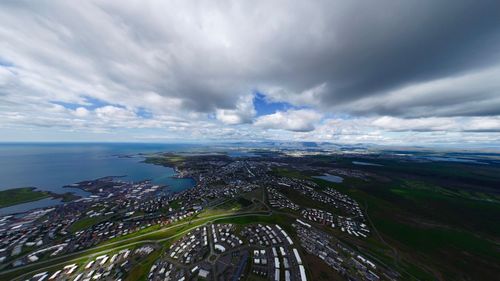 Panoramic view of cityscape against sky