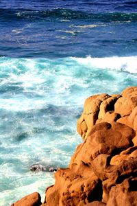 Rock formation on beach