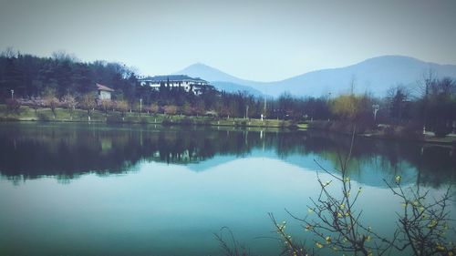 Scenic view of calm lake