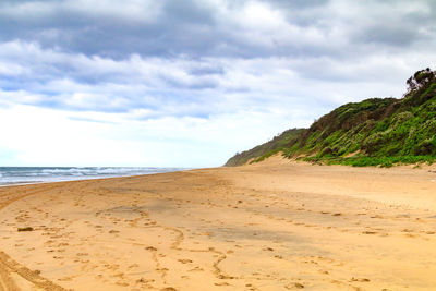 Scenic view of beach against sky