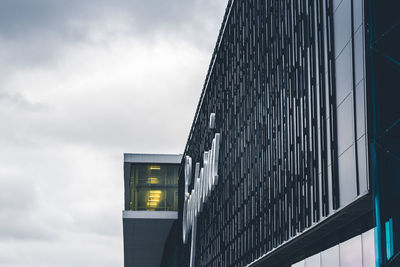 Low angle view of modern building against sky