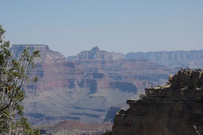 Scenic view of rock formations against sky