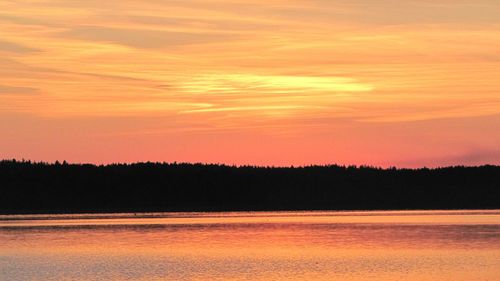 Scenic view of sunset over river