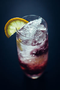 Close-up of cold drink on table