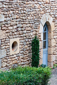 Stone wall of old building