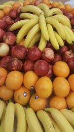 Full frame shot of multi colored fruits for sale in market