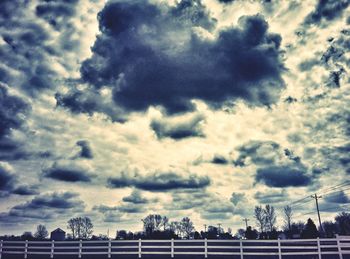 Low angle view of storm clouds