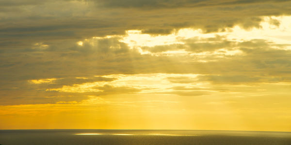 Scenic view of sea at sunset