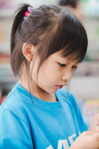 Close-up portrait of cute girl