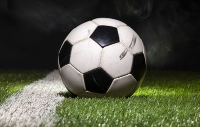 Close-up of soccer ball