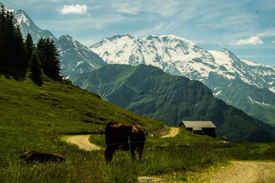 Scenic view of mountains against sky