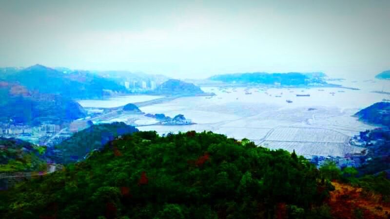 tree, tranquil scene, scenics, mountain, tranquility, beauty in nature, landscape, snow, nature, winter, blue, high angle view, sky, cold temperature, water, season, idyllic, clear sky, day, non-urban scene