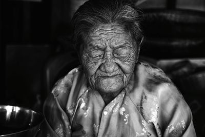 Close-up portrait of a senior woman