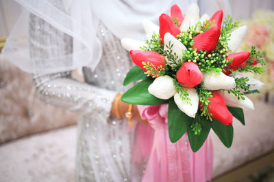 Close-up of christmas decorations on table