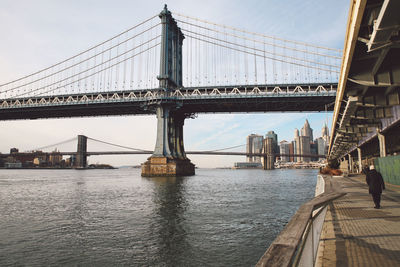 Manhattan bridge and brooklyn bridge over east river