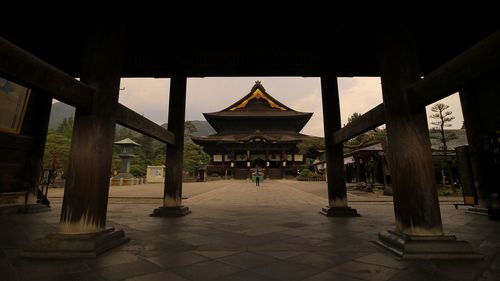 View of temple building against sky