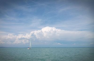 Boat sailing in sea