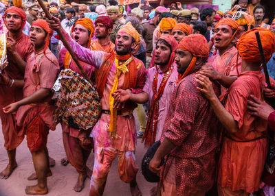 Group of people at market stall