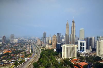 High angle view of cityscape