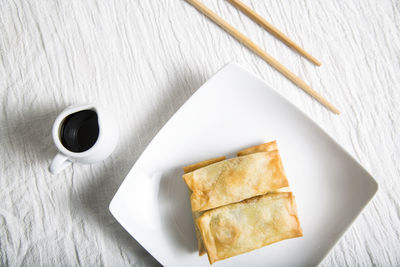 Directly above shot of food on table
