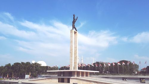 Low angle view of monument against sky