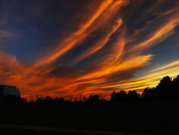 Scenic view of dramatic sky during sunset