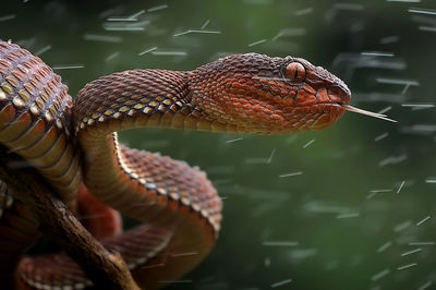 Close-up of a turtle in lake