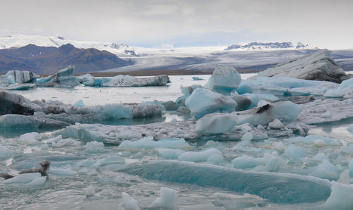 Rapid glacier melting in iceland due to global warming