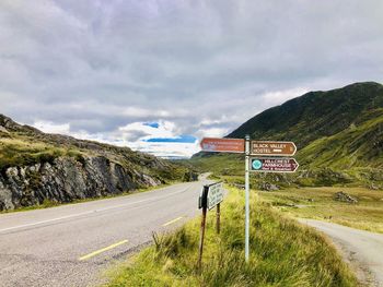 Road signs against sky 