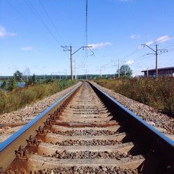 Railroad tracks against sky