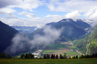 Scenic view of mountains against sky