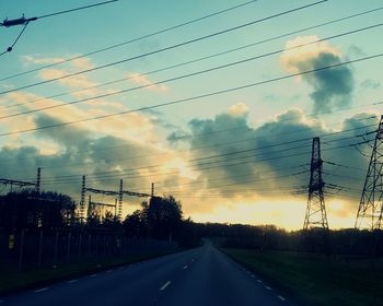 Road against sky during sunset