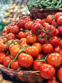 Tomatoes for sale in market