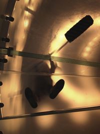 Close-up of illuminated street light