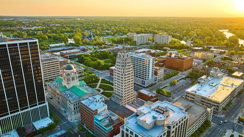 High angle view of cityscape