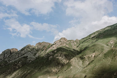 Low angle view of mountain against sky