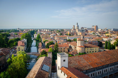 High angle view of cityscape