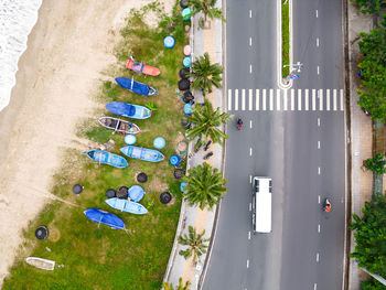 High angle view of beach