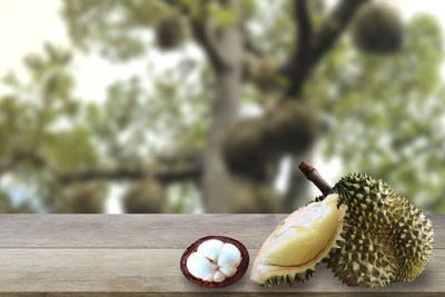 Close-up of fruits on table