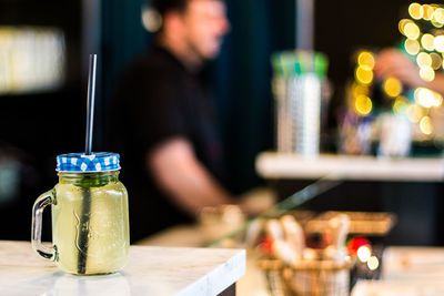 Close-up of drink on table