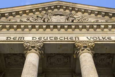 Low angle view of historical building