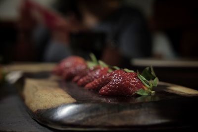 Close-up of food on table