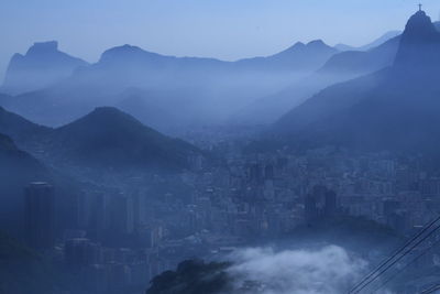 Scenic view of mountains against sky