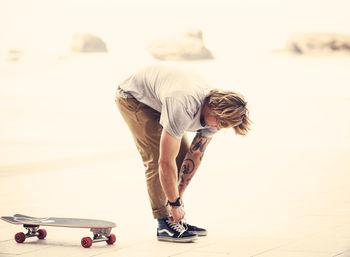 High angle view of skateboard skateboarding