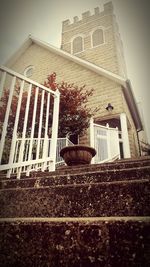 Low angle view of house against sky