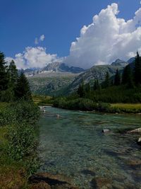 Scenic view of river against sky