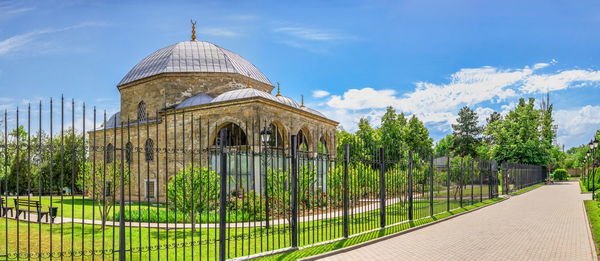 St old turkish mosque in izmail, museum fortress and diorama, ukraine, on a sunny summer day