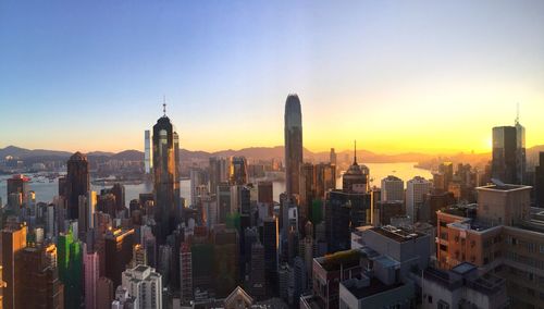 High angle view of city against sky